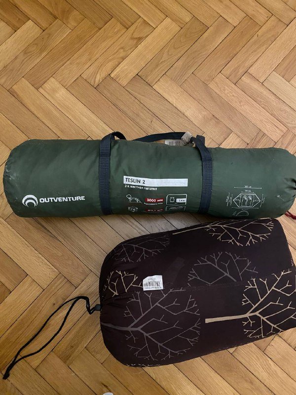 Палатка Outventure Teslin 2, Спальник Quechua S15