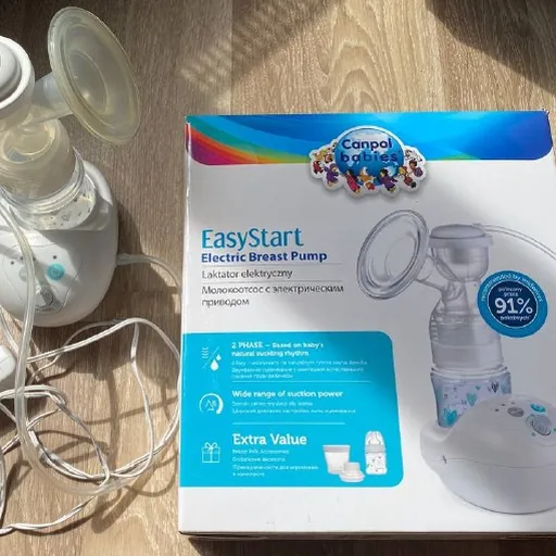 Электрический молокоотсос Canpol EasyStart, бутылочка NUK