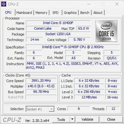 Процессор Intel Core i5-10400F