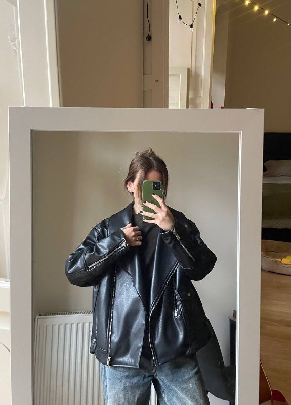 Куртка H&M из экокожи, размер М, оверсайз 3