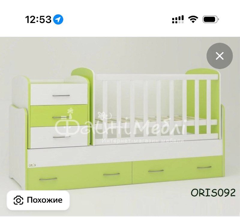 Кровать три в одном белого цвета с матрацем и наматрасником