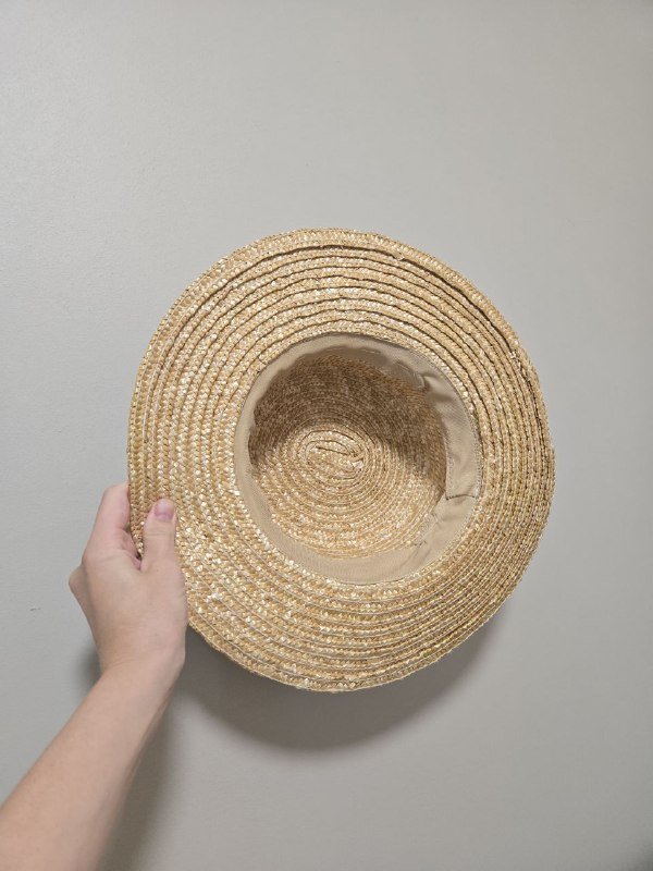 Шляпа соломенная плетеная с черной лентой 3