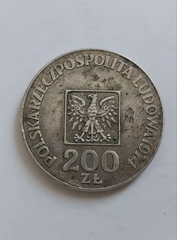 Юбилейная монета 200 злотых, 1974 1