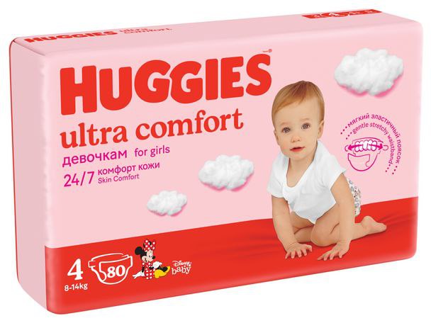 Подгузники huggies ultra comfort 4 размер 66 шт