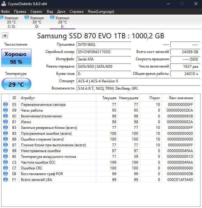 SSD Samsung 870 EVO 1Tb, офисное кресло, вентилятор 3