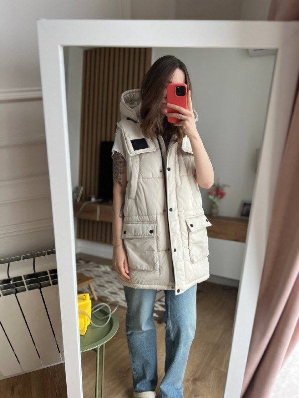 Жилетка Sela, штаны Reserved, платье Sela, джинсы Gloria Jeans, штаны Uniqlo, платье H&M