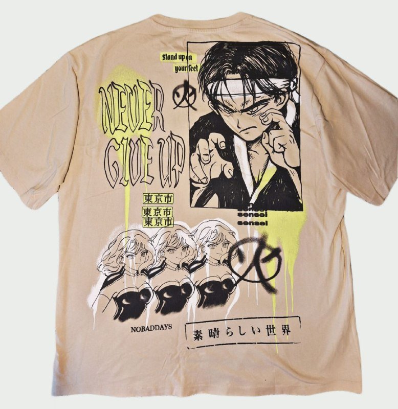 Оверсайз футболка с аниме принтом, размер L-XL 2