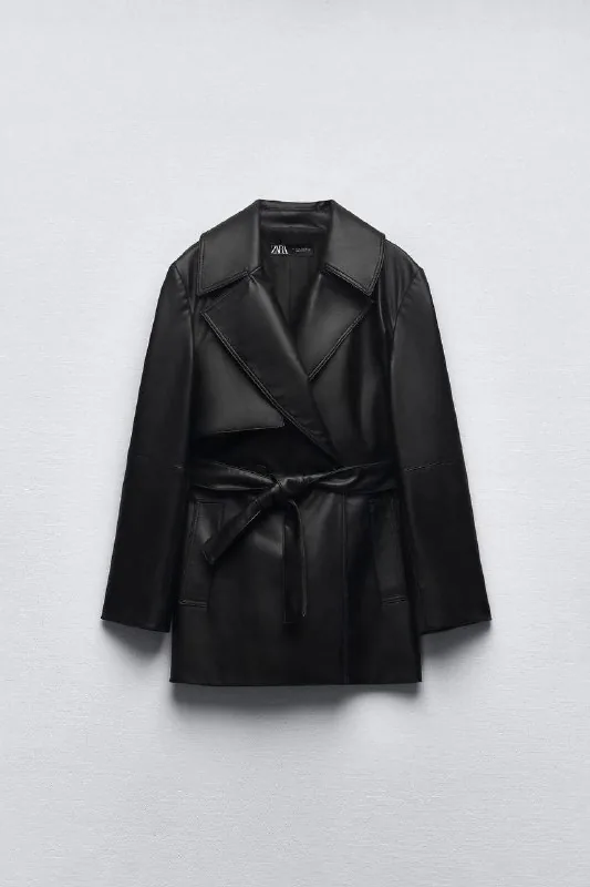 Кожаный тренч Zara 1
