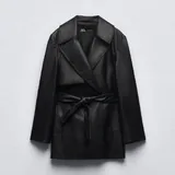 Кожаный тренч Zara 1