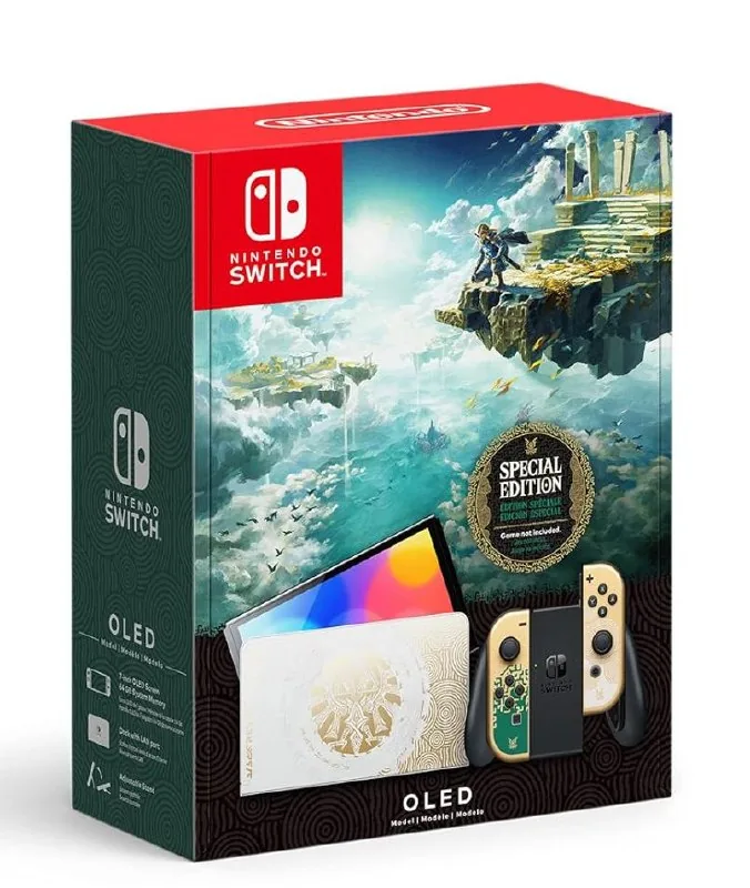 Nintendo Switch OLED, MicroSD, Pro Controller, games, Mario toy