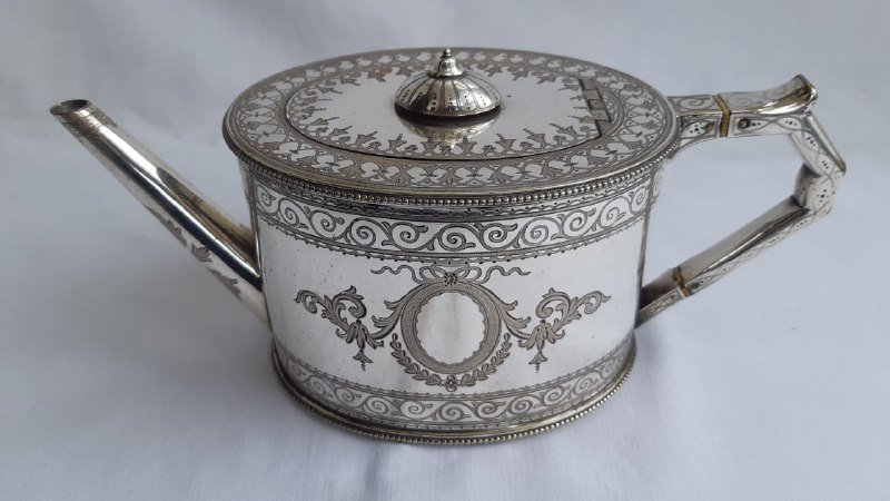 Посеребренный чайник George Angell & Co выставочный образец 4