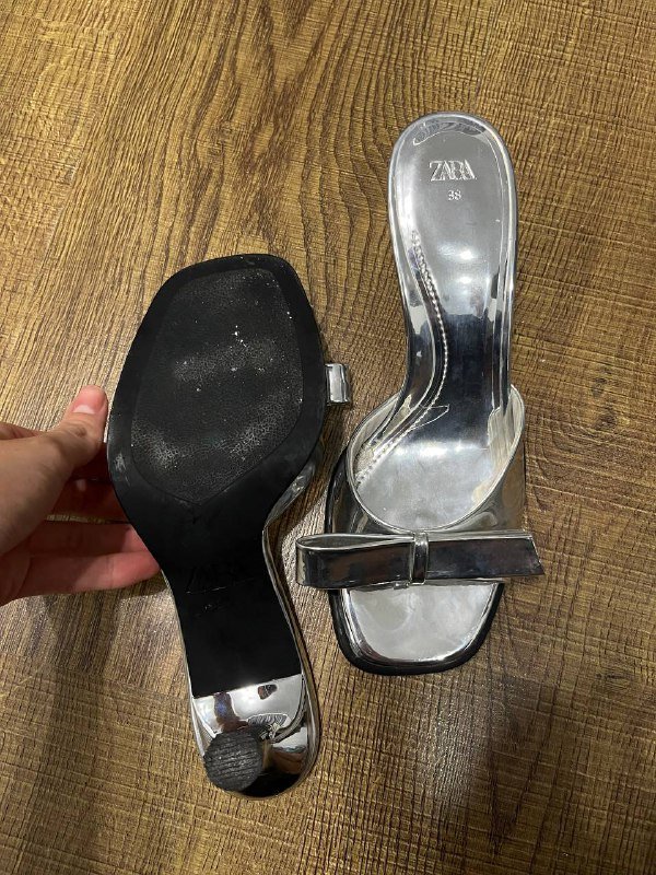 Мюли серебристые Zara 38 размера 4