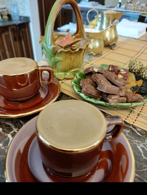 Эмалированный набор, Керамический набор коричневый 7