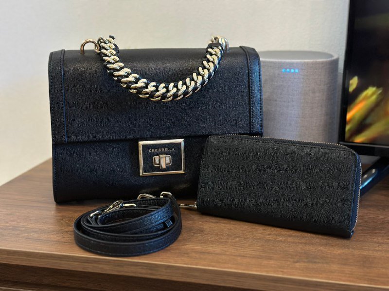 Женская сумка с кошельком и длинным ремешком