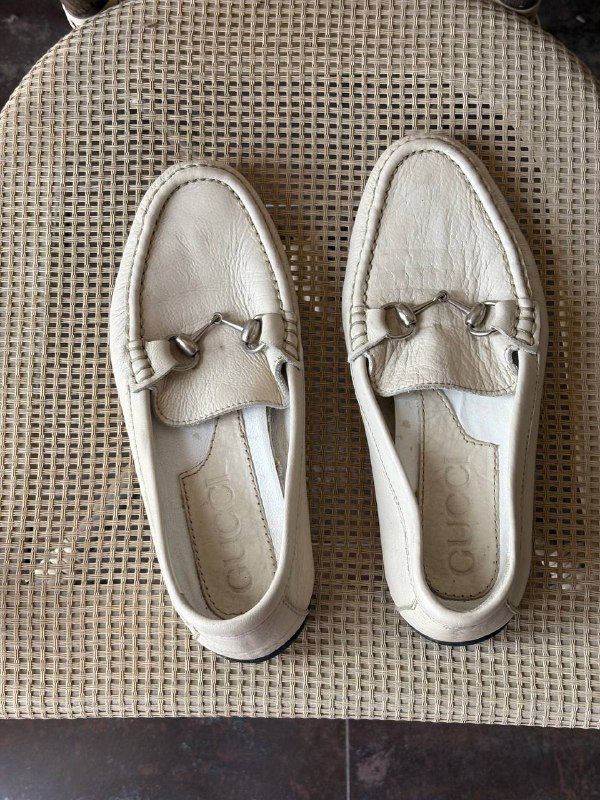 Белые кожаные балетки Gucci размер 37-37,5 1