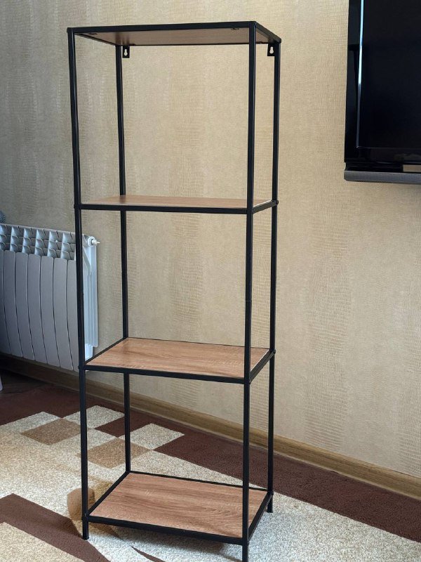 Стеллаж с металлическим каркасом и полками ДСП 5