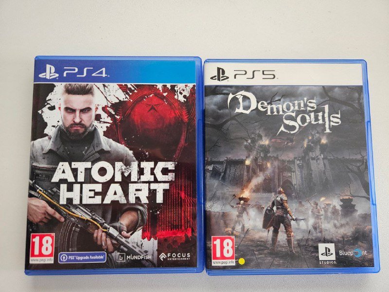 Диск Atomic Heart для PS4, Диск Demon's souls для PS5