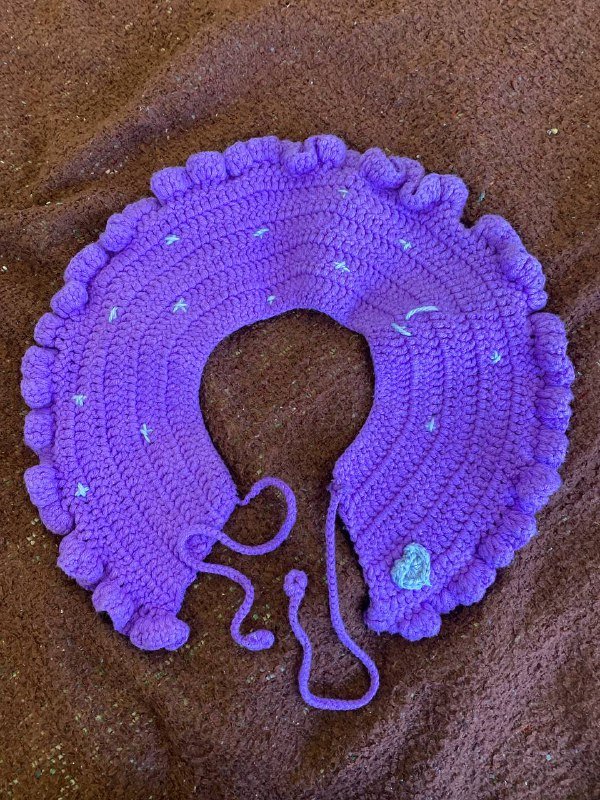 Ручной работы вязаный воротник фиолетовый 2