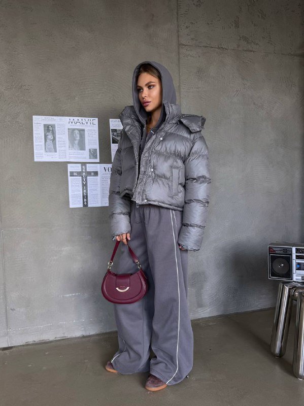 курточка серая женская размер s/m