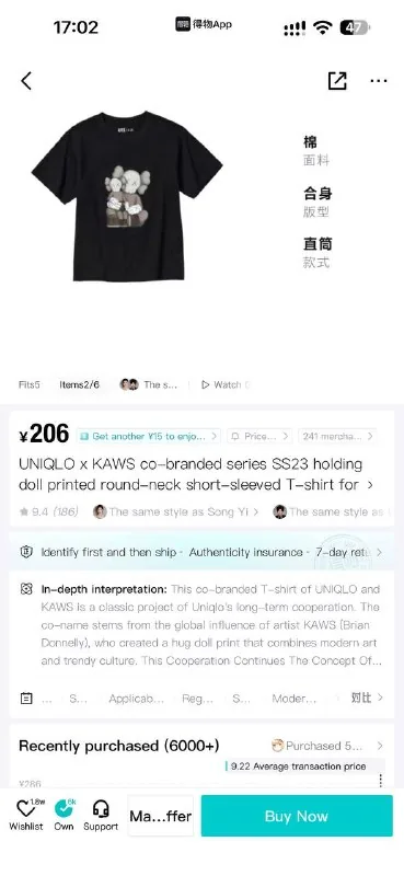 Футболка Uniqlo x Kaws 1