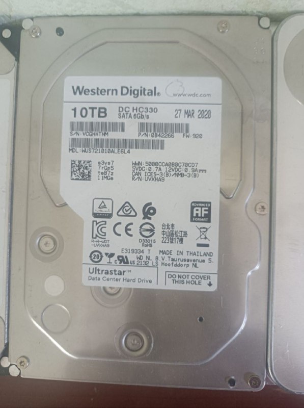 Б/у жесткие диски HDD 6 ТБ, 8 ТБ, 10 ТБ 7