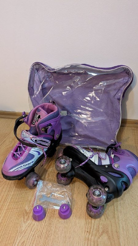 Квады (ролики) размер регулируется 34-38 комплект сумка ключи