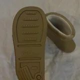 Детские резиновые сапоги, голубые и бежевые 4