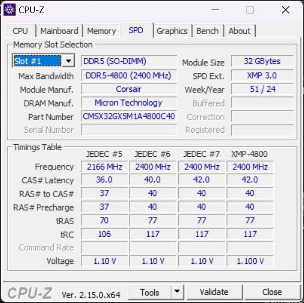 Ноутбук и планшет Microsoft Surface 1807 Pro 5th Gen, Оперативная память VENGEANCE DDR5 64GB 6