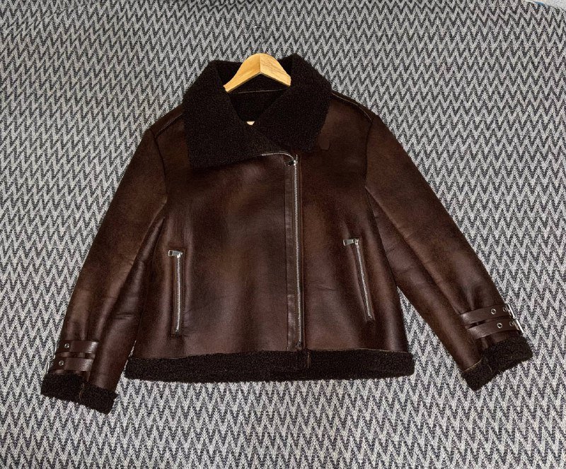 Дубленка коричневая женская размер L