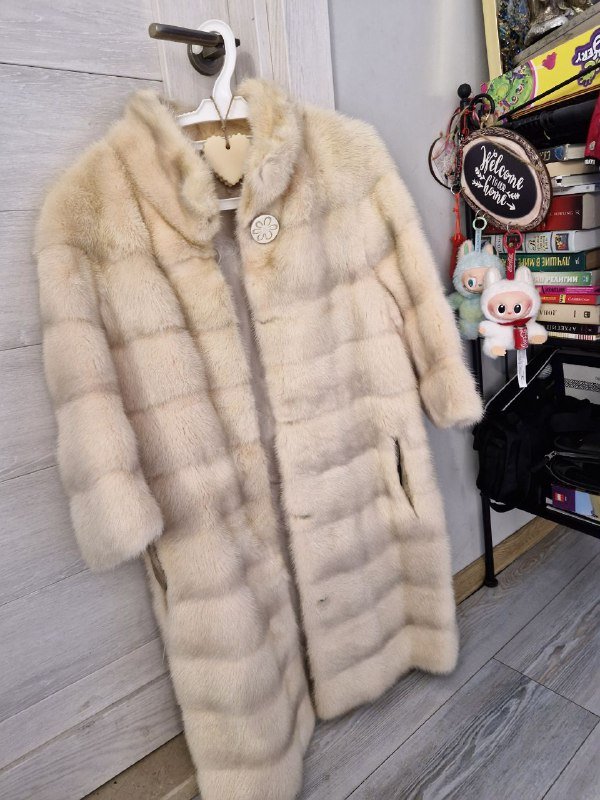 норковая шуба пудра поперечка