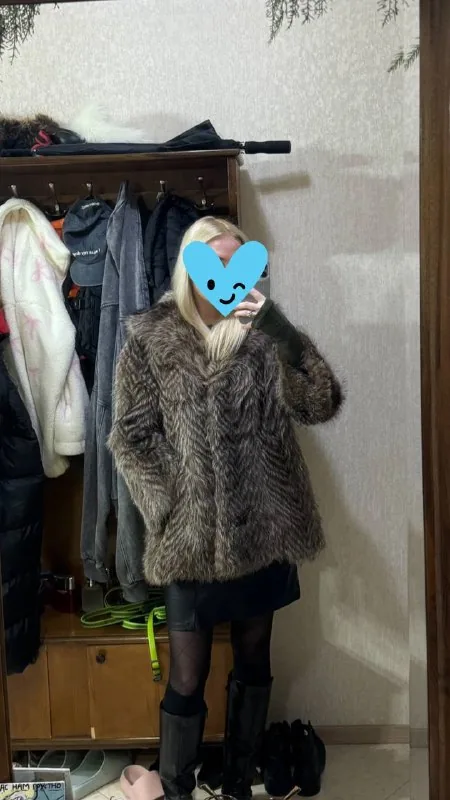 Натуральная шуба с капюшоном 1