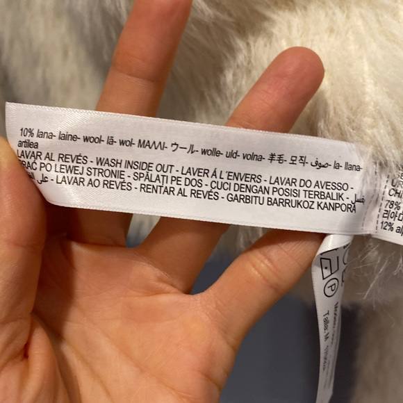 Молочный укороченный свитер Massimo Dutti размер L 4