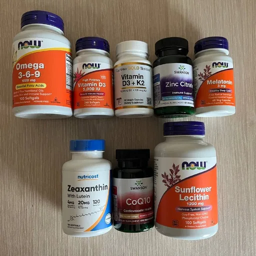 Omega 3-6-9, D3, Zinc Citrate, Melatonin, Magnesium, Taurine