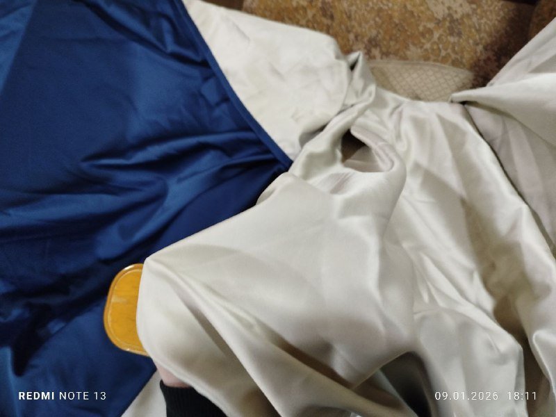 Синие многослойные затемняющие шторы Blackout 3