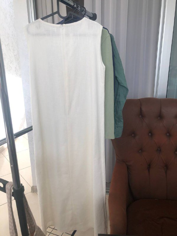 Платье сарафан молочного цвета Region лен 5