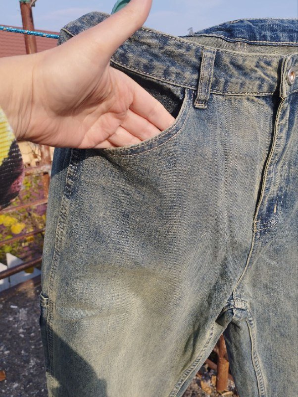 Джинсы зеленоватого оттенка 48 размер 3