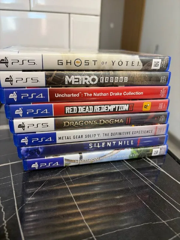 Ghost of Yōtei, Silent Hill f, Dragon’s Dogma II, Red Dead Redemption II, Horizon Forbidden West, Metro Exodus, Metal Gear Solid V, Uncharted Collection