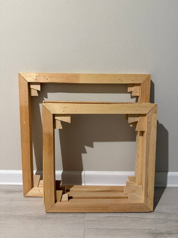 Галерейные подрамники 30x30x3.5 см, 50x50x3.5 см, 100x80x3.5 см, обычные 100x100x2 см, 120x100x2 см 3