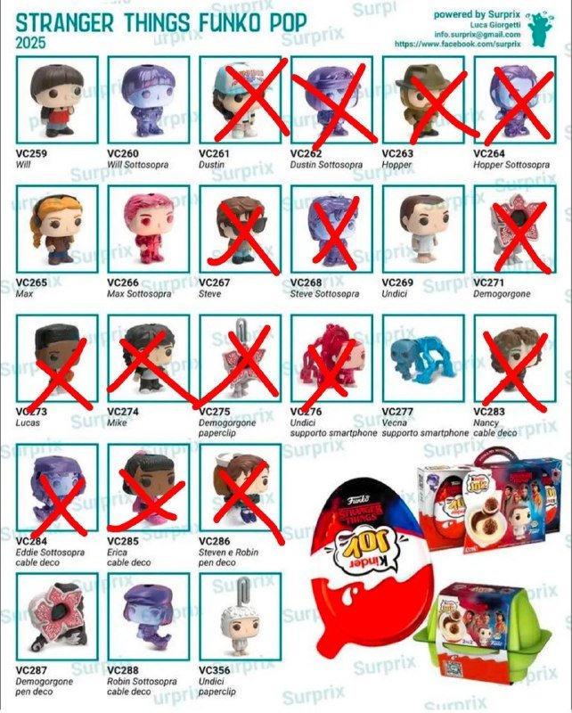 Фигурки Киндер джой и Очень странные дела