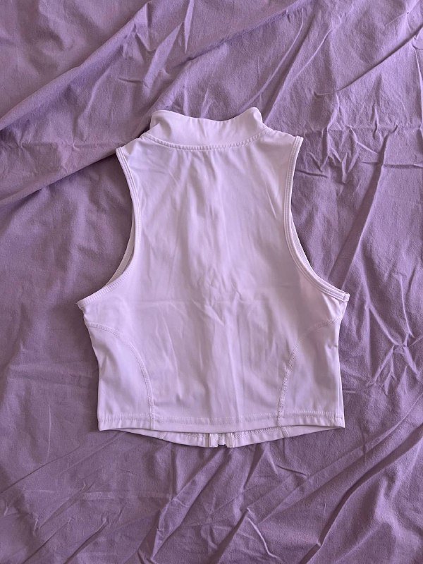 Майка спортивная с замком белая XS-S 2