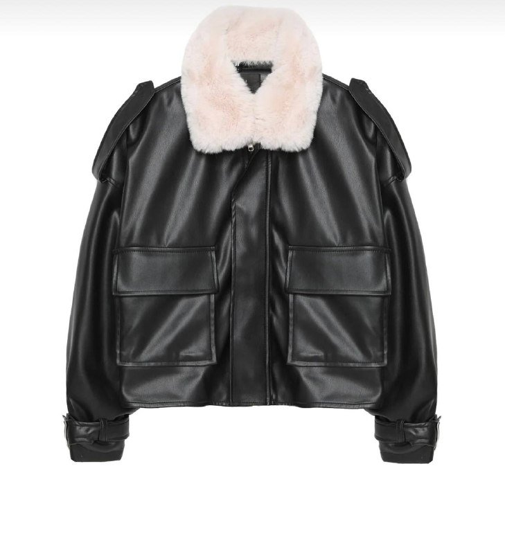 Кожаная куртка с мехом внутри, размер М 2