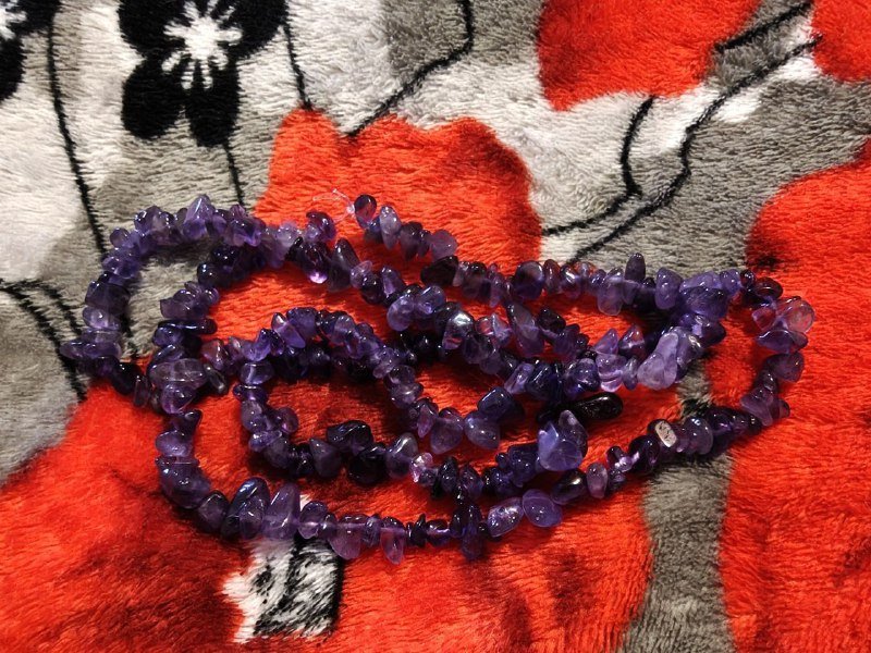 Натуральный аметист 76см нитка 2
