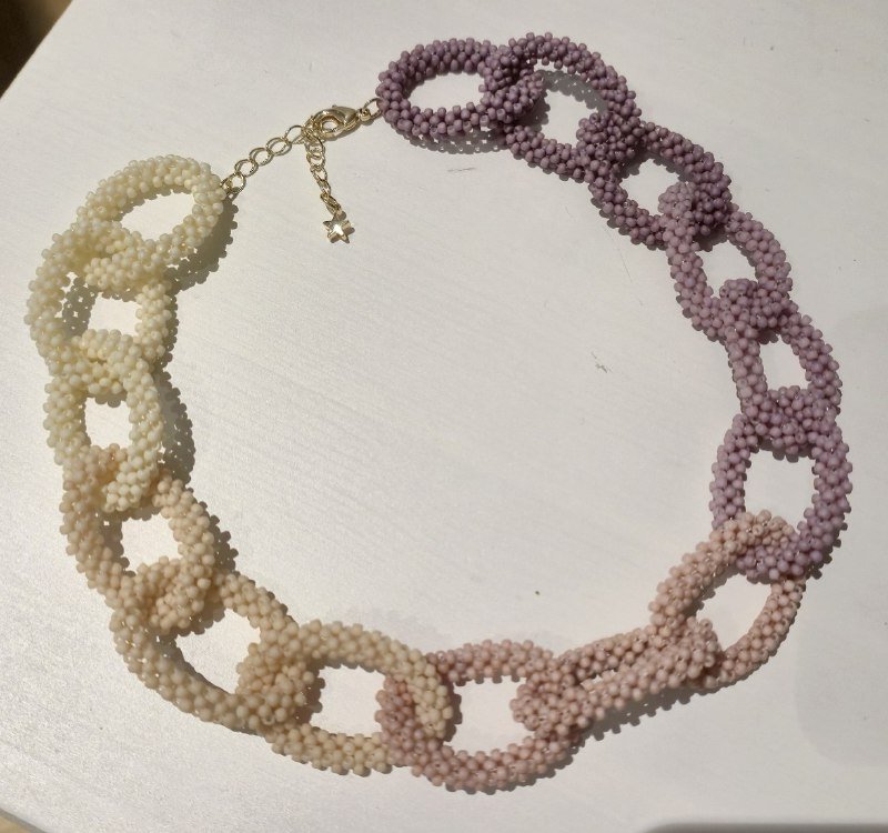 Колье из японского бисера позолоченное 2 шт 5