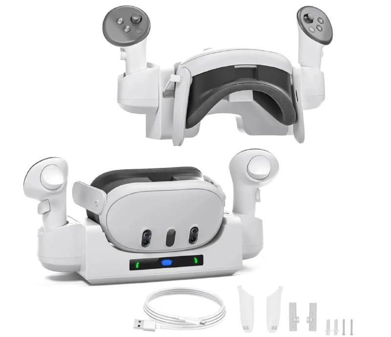 Черные мужские брюки-карго, черная футболка, зарядная станция VR 3