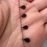 Серебряное ожерелье с чёрным агатом 2