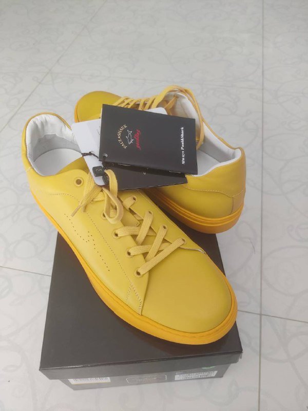 Кеды Paul & Shark желтые натуральная кожа 45 размер