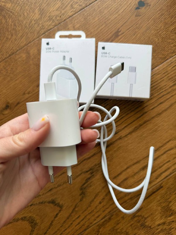 Apple 20W USB-C Power Adapter, Apple 60W USB-C Charge Cable