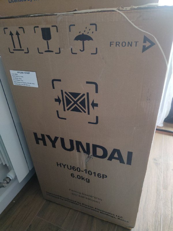 Стиральная машина Hyundai HYU60-1016P новая