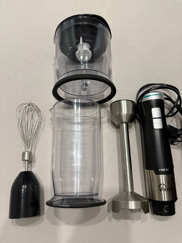VIXTER 3 в 1 блендер погружной с мерным стаканом, измельчителем и венчиком 2