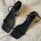 Черные босоножки Massimo Dutti, кожа, 38 размер 1